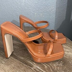 Forever 21 Patent Strappy Platform Heels